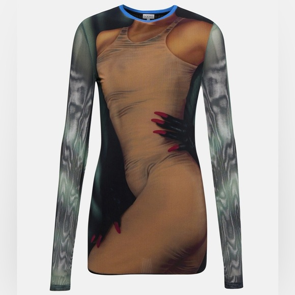 Loewe Tops - Loewe Printed mesh trompe l’oeil long-sleeved top